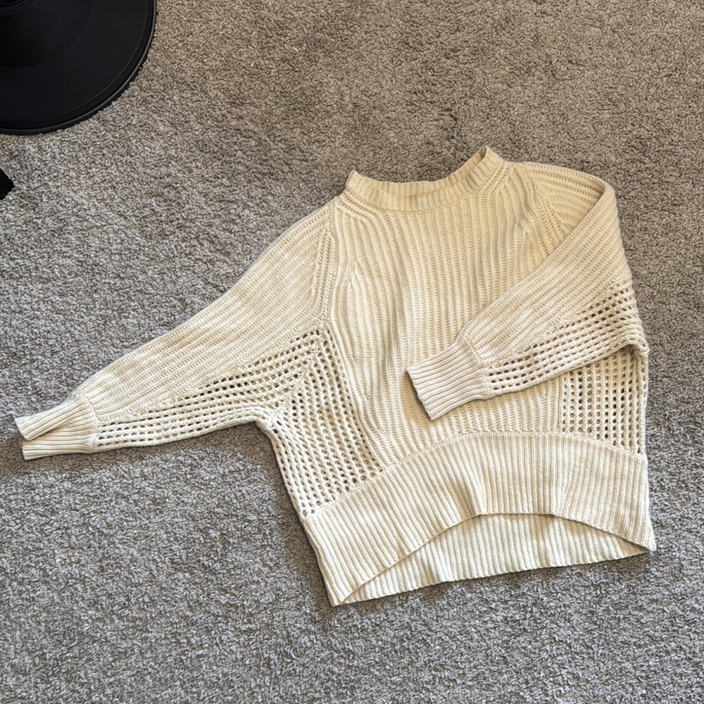 Rag & Bone Cream Cowl Neck Sweater with Chunky Knit